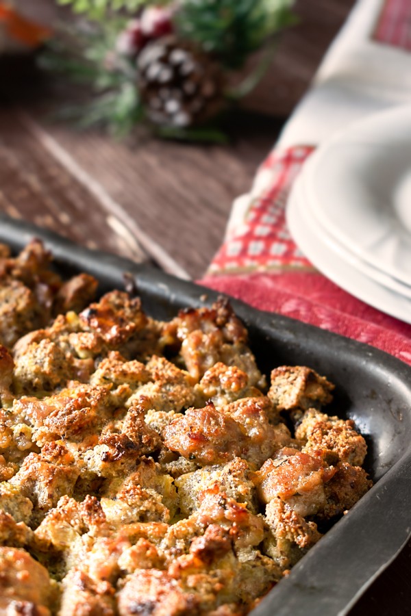 Keto Sausage and Cheddar Stuffing