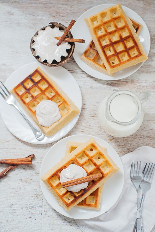 Keto Fluffy Waffles with Cinnamon Cream