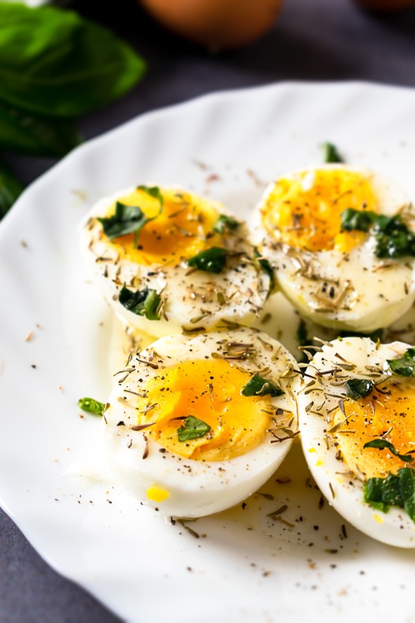 Keto Herby Soft-Boiled Eggs