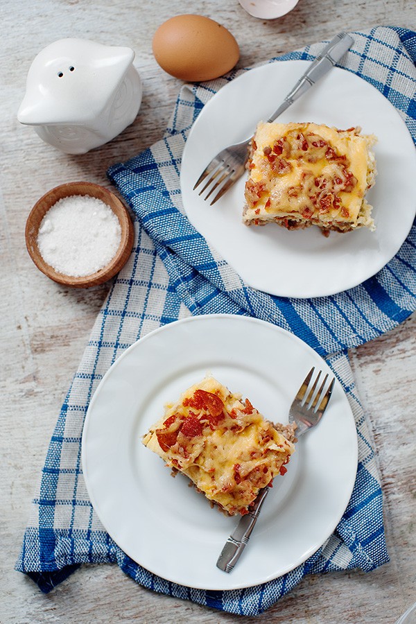 Low Carb Bacon Cheeseburger Pie