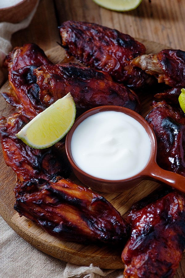 Low Carb Hot Wings with Cool Lime Dipping Sauce