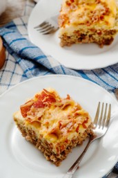 Bacon Cheeseburger Pie Low Carb Recipe | Tasteaholics
