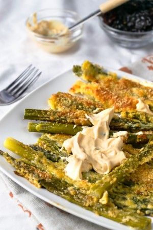 Keto Asparagus Fries with Chipotle Aioli