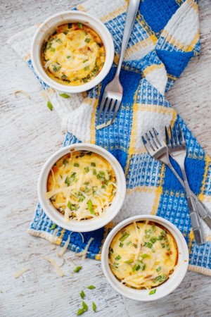 Keto Cheesy Ham & Chive Souffle