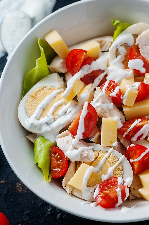 Low Carb Salad with Buttermilk Dressing