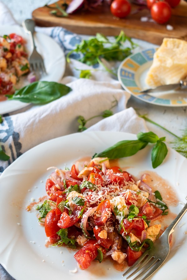 Low Carb Herby Tomato Salad With Fresh Parmesan