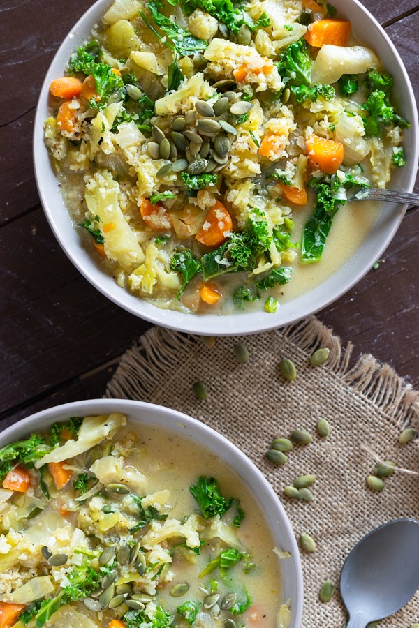 Keto Curry Soup with Cauliflower Rice