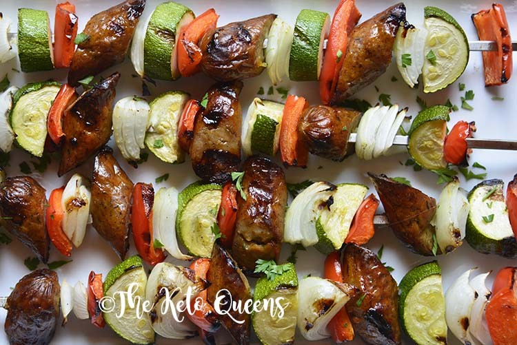 Keto Sausage Vegetable Kebabs with 5