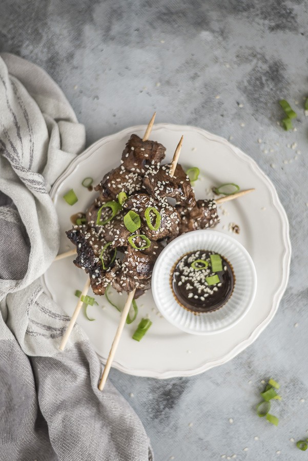 Keto Beef Teryaki Kebabs