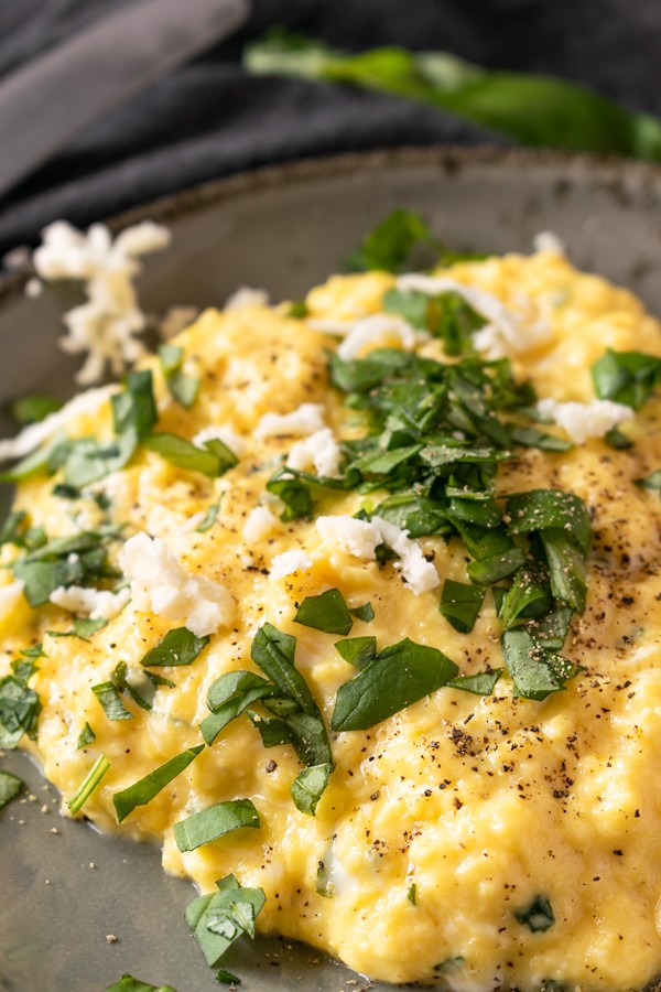 Keto Eggs with Basil Butter