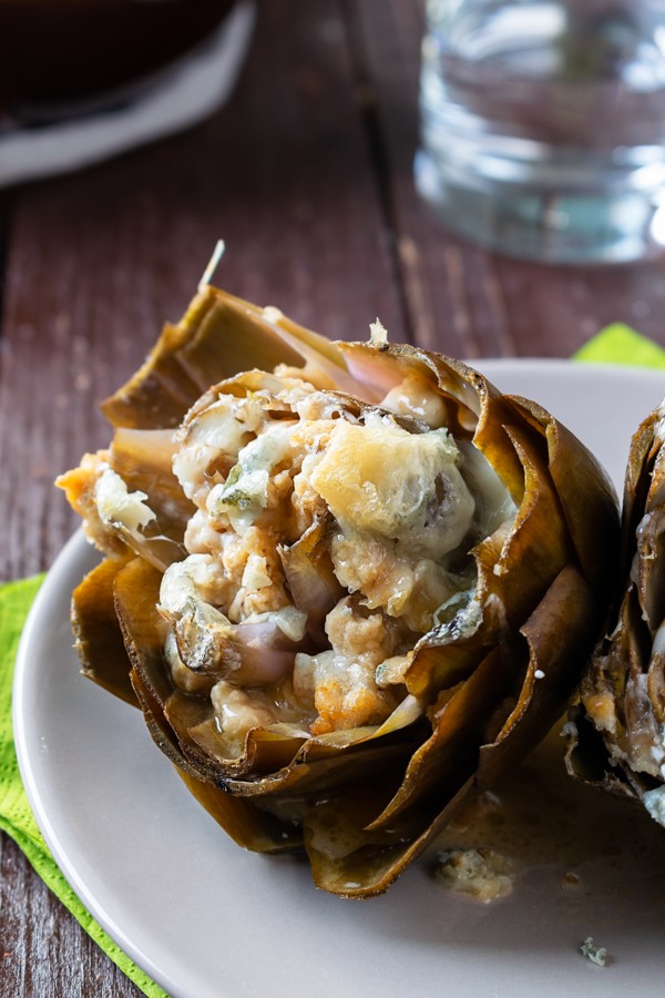 Keto Buffalo Chicken Stuffed Artichokes