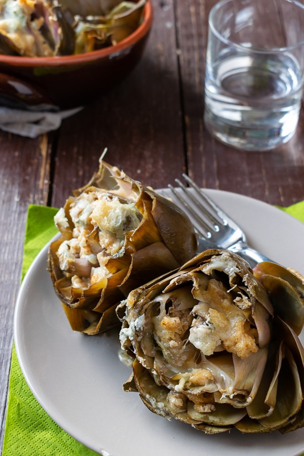 Low Carb Buffalo Chicken Stuffed Artichokes