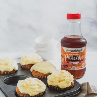 Keto Almond Cupcakes with Maple Cream Cheese Frosting