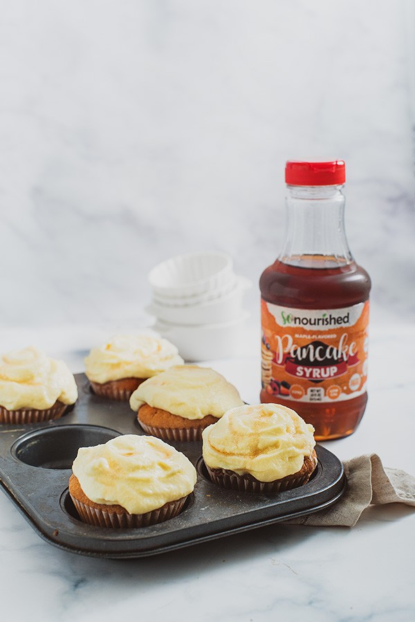 Keto Almond Cupcakes with Maple Cream Cheese Frosting