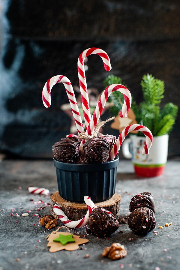 Candy Cane Energy Balls