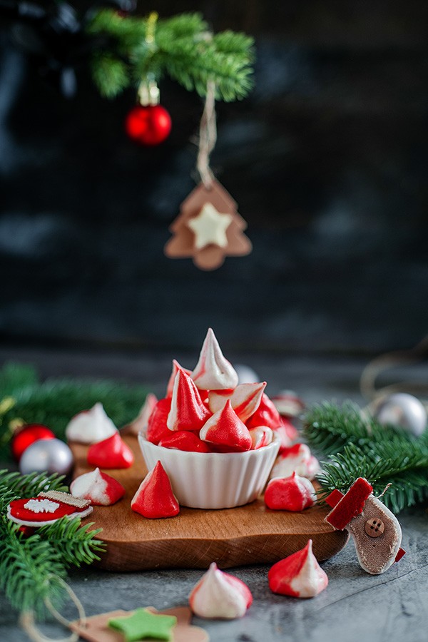 Keto Candy Cane Meringues