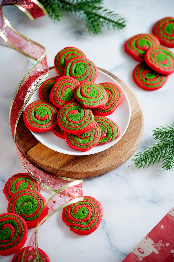 Red and Green Spiral Cookies Recipe