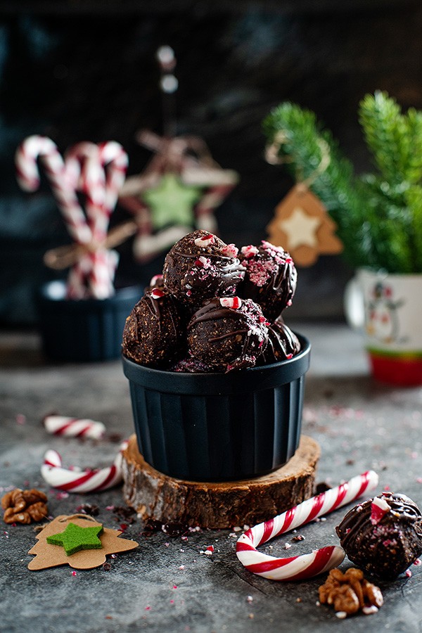 Low carb Candy Cane Energy Balls