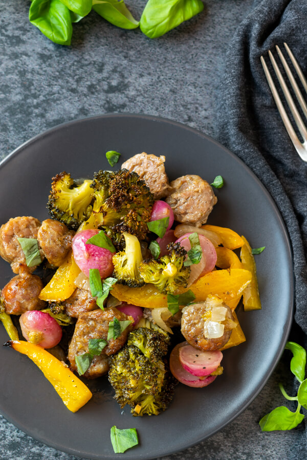 Low Carb Sausage Sheet Pan Dinner